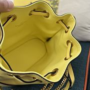 VALENTINO | Garavani Natural Mini Bucket Bag In Nappa With Vlogo Signature Chain Yellow - 6