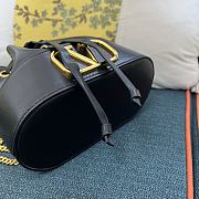 VALENTINO | Garavani Natural Mini Bucket Bag In Nappa With Vlogo Signature Chain Black - 4