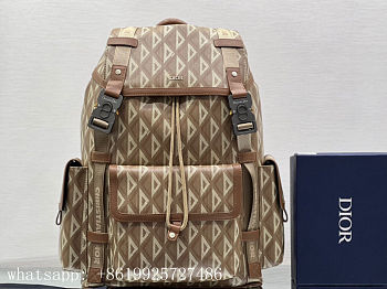 DIOR | Hit The Road Backpack Brown CD Diamond Canvas - 43 x 51 x 20cm