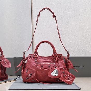 BALENCIAGA Motocross Giant Covered Brogues City Bag In Red