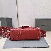 BALENCIAGA Motocross Giant Covered Brogues City Bag In Red - 3