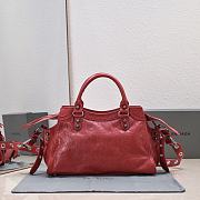 BALENCIAGA Motocross Giant Covered Brogues City Bag In Red - 2