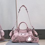 BALENCIAGA Motocross Giant Covered Brogues City Bag In Pink - 1