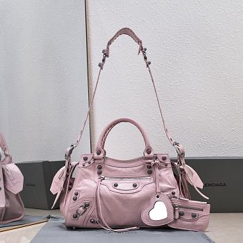 BALENCIAGA Motocross Giant Covered Brogues City Bag In Pink