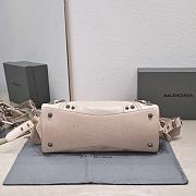 BALENCIAGA Motocross Giant Covered Brogues City Bag In Beige - 5