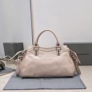 BALENCIAGA Motocross Giant Covered Brogues City Bag In Beige - 4