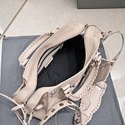 BALENCIAGA Motocross Giant Covered Brogues City Bag In Beige - 3