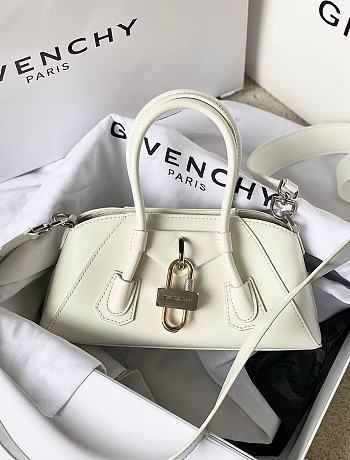 Givenchy Mini Antigona Stretch bag in Box leather White