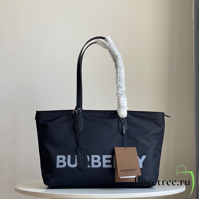 BURBERRY | Wool tote Burberry Burgundy in Wool Green Dark Blue - 1