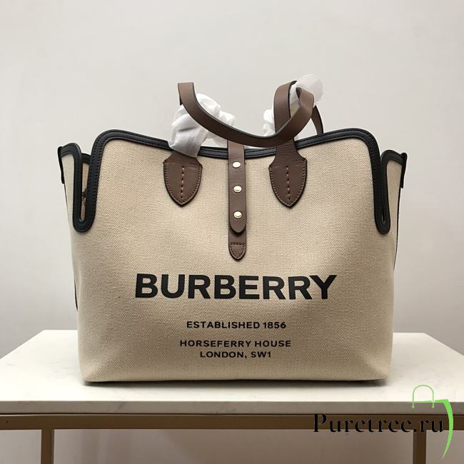 BURBERRY | Women The Medium Soft Cotton Canvas Belt Bag-Beige - 1