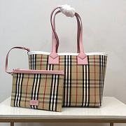 BURBERRY | Large London Tote Bag Size In Archive Beige/Pink - 1