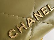 CHANEL|22 Hand Bag In Green Gold Hardware Size 19x20x6 cm - 2