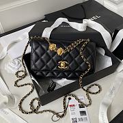 Chanel 22A Vintage Mini Flap Bag With Chamr In Black - 1