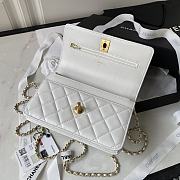 Chanel 22A Vintage Mini Flap Bag With Chamr In White - 5