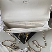 Chanel 22A Vintage Mini Flap Bag With Chamr In White - 4