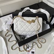 Chanel 22A Vintage Mini Flap Bag With Chamr In White - 2