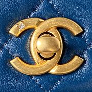 Chanel 22A Vintage Mini Flap Bag With Chamr In Blue - 6