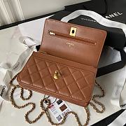 Chanel 22A Vintage Mini Flap Bag With Chamr In Brown - 6