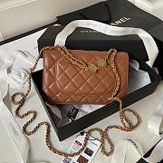 Chanel 22A Vintage Mini Flap Bag With Chamr In Brown - 5