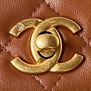 Chanel 22A Vintage Mini Flap Bag With Chamr In Brown - 4