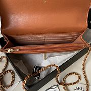 Chanel 22A Vintage Mini Flap Bag With Chamr In Brown - 3