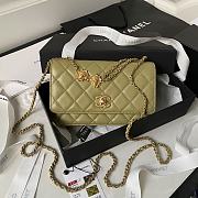 Chanel 22A Vintage Mini Flap Bag With Chamr In Green - 1