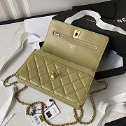 Chanel 22A Vintage Mini Flap Bag With Chamr In Green - 4