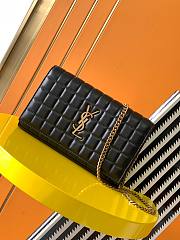 YSL | SAINT LAURENT Cassandre Wallet On Chain In Black - 1