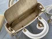 Dior Cannage Raffia and Leather Lady D-Joy Bag Beige/White - 4