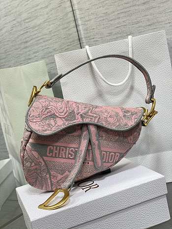 DIOR | Saddle Gray and Pink Toile Size 25 cm