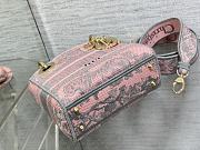 DIOR | Medium Lady D-Lite Bag Gray and Pink Toile Size 24 cm - 6