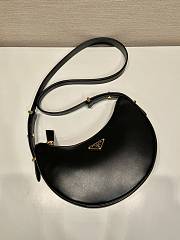 PRADA | Arqué leather shoulder bag in black - 3