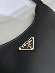 PRADA | Arqué leather shoulder bag in black - 2