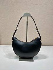 PRADA | Arqué leather shoulder bag in black - 5