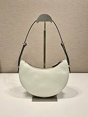PRADA | Arqué leather shoulder bag in white - 6
