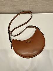 PRADA | Arqué leather shoulder bag in brown - 6