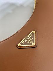 PRADA | Arqué leather shoulder bag in brown - 5