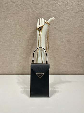 PRADA | Saffiano leather mini-bag in black size 10.5x18x3 cm