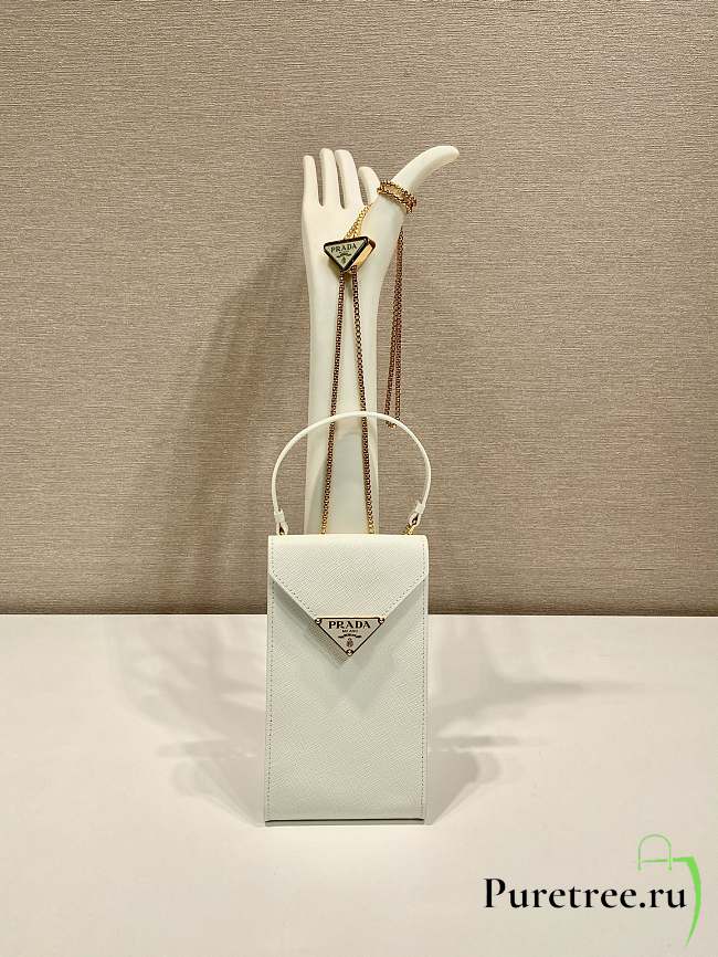 PRADA | Saffiano leather mini-bag in white size 10.5x18x3 cm - 1