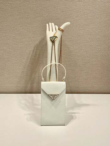 PRADA | Saffiano leather mini-bag in white size 10.5x18x3 cm