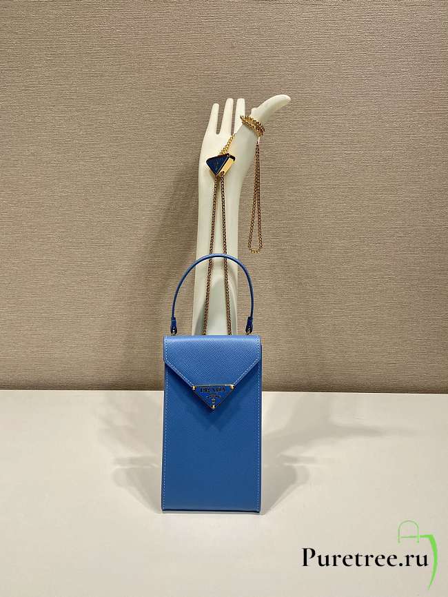 PRADA | Saffiano leather mini-bag in light blue size 10.5x18x3 cm - 1