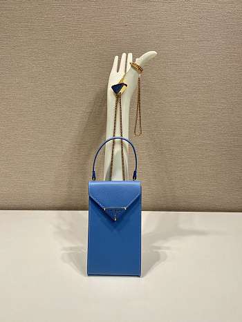PRADA | Saffiano leather mini-bag in light blue size 10.5x18x3 cm