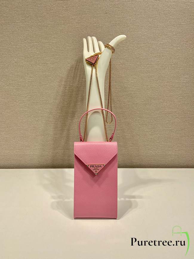 PRADA | Saffiano leather mini-bag in petal pink size 10.5x18x3 cm - 1