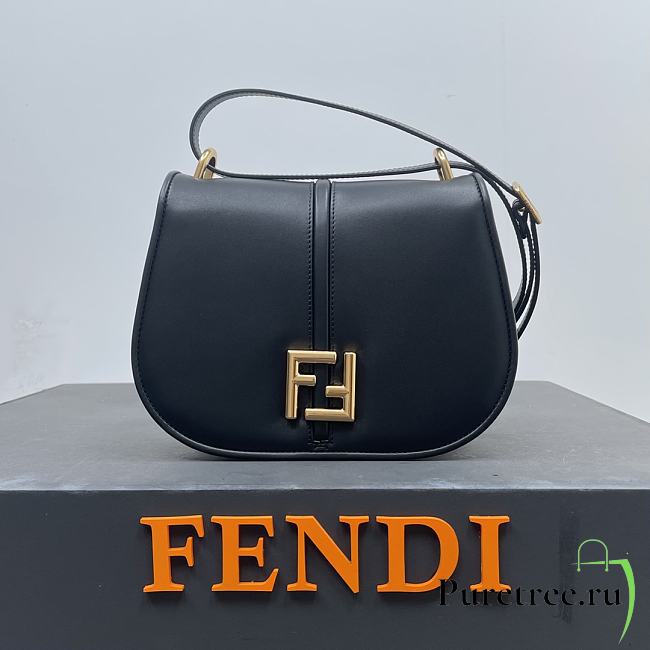 FENDI | C’mon Mini Black leather bag Size 21x6.5x15 cm - 1