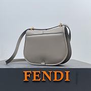 FENDI | C’mon Mini Dove-grey smooth leather and full-grain leather bag  - 4