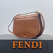 FENDI | C’mon Mini Brown leather bag Size 21x6.5x15 cm - 5