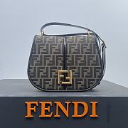 FENDI | C'mon Small Brown FF jacquard fabric bag  - 1