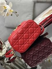 SMALL DIORTRAVEL VANITY CASE Red Cannage Lambskin - 3