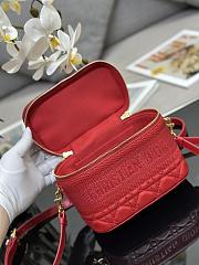 SMALL DIORTRAVEL VANITY CASE Red Cannage Lambskin - 6