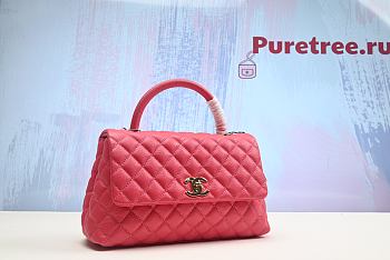 Chanel Coco Handle Flap Quilted Caviar Gold-tone Pink